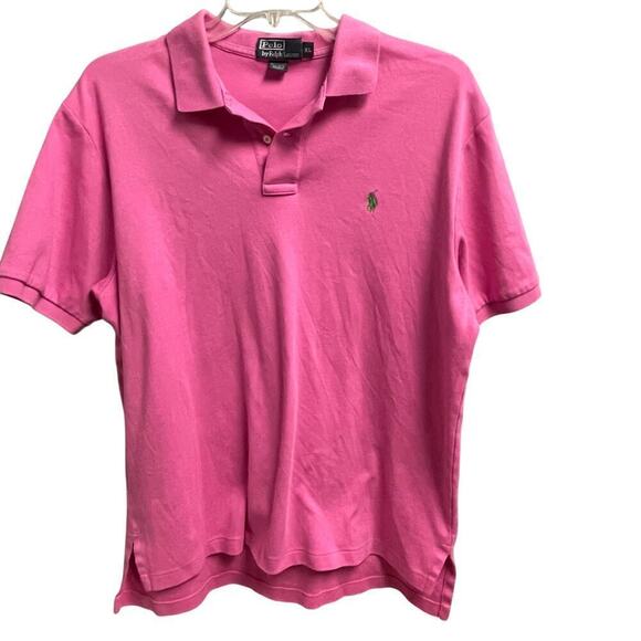 Ralph Lauren Pink Mens Size XL Pima Cotton Short Sleeve Polo Embroidered Pony - Picture 1 of 3